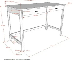 Vipack Schreibtisch »Schreibtisch Forrest aus Massivholz, Made in Europe, zeitloses Design« B/H/T ca. 120x77x60 cm, in zwei Ausführungen erhältlich,,mit 2 Schubladen (Soft-Close), stabil und standfest gebaut