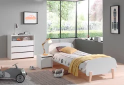 Vipack Schubkastenkommode »Kiddy, mit 3 geräumigen Schubladen und 1 offenen Fach« B/H/T ca. 90x92x47cm, Kanten gerundet, MDF weiß lackiert,Schubladen mit Soft-Close, universell einsetzbar