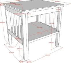 Vipack Sideboard »Nachtkonsole aus massvier Eiche natur geölt, zeitloses Design« B/H/T ca. 120x77x60 cm, mit 1 Fachboden, seitlich Sprossen,mit 1 Fachboden, stabil und standfest gebaut