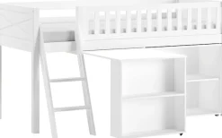 Vipack Spielbett Made in Europe,mit viel Funktion auf kleinem Raum, LF 90x200 cm, Kiefer weiß lackiert