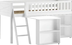 Vipack Spielbett Made in Europe,mit viel Funktion auf kleinem Raum, LF 90x200 cm, Kiefer weiß lackiert