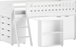 Vipack Spielbett Made in Europe,mit viel Funktion auf kleinem Raum, LF 90x200 cm, Kiefer weiß lackiert