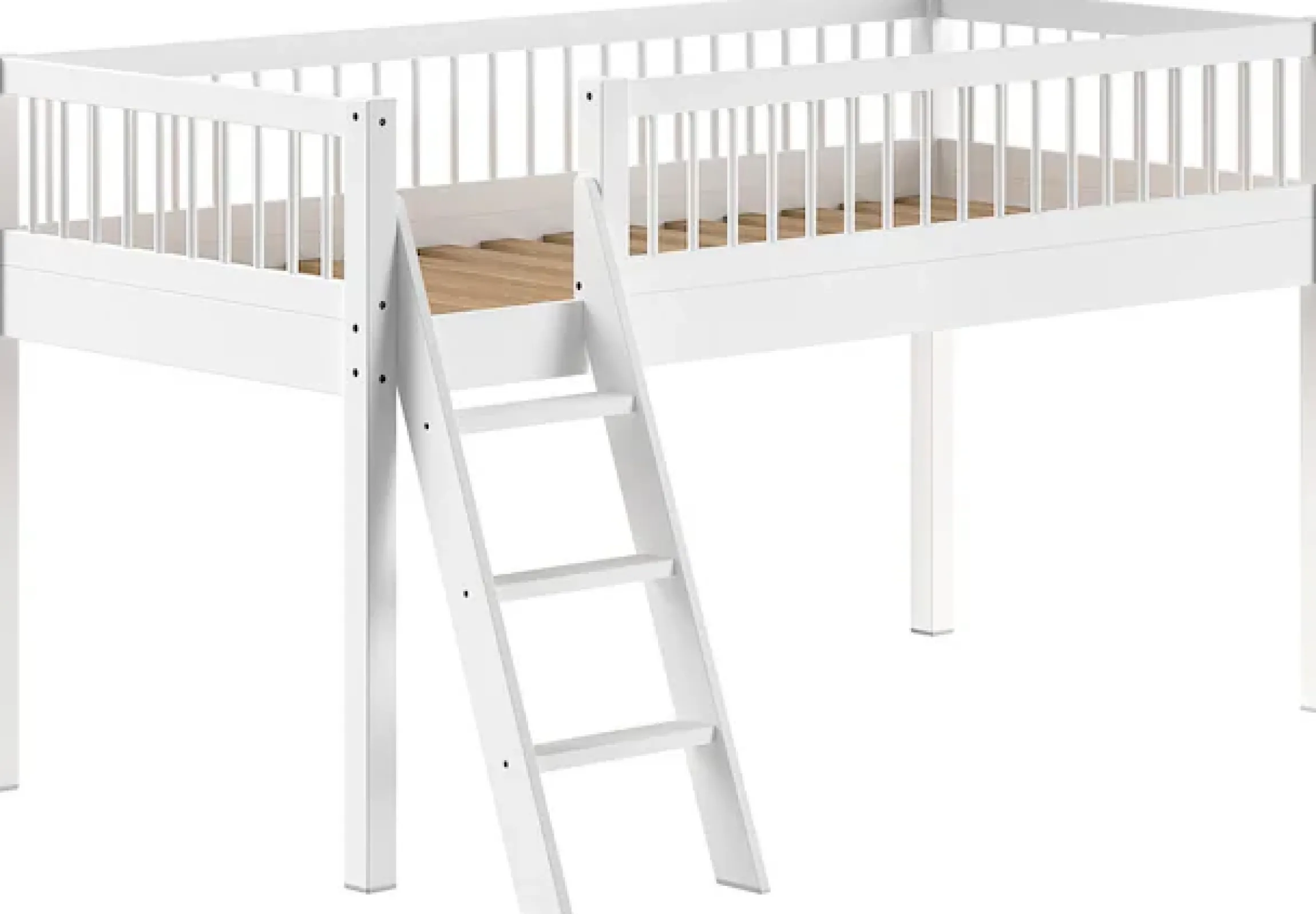 Vipack Spielbett Made in Europe,aus massiver Eiche geölt, LF 90x2000cm, RR, Leiter u. Absturzschutz