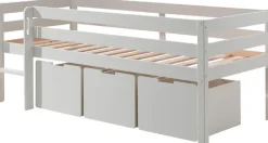 Vipack Spielbett »Pino, Kiefer massiv, mit Rolllattenrost, 3 Rollboxen, Made in Europe« B/H/T ca. 207,6x83x104,9cm, inkl. Leiter und Absturzschutz,wahlweise mit oder ohne Hängeregal, 2 Farben zur Auswahl