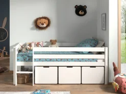 Vipack Spielbett »Pino, Kiefer massiv, mit Rolllattenrost, 3 Rollboxen, Made in Europe« B/H/T ca. 207,6x83x104,9cm, inkl. Leiter und Absturzschutz,wahlweise mit oder ohne Hängeregal, 2 Farben zur Auswahl