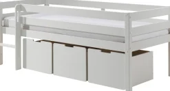 Vipack Spielbett »Pino, Kiefer massiv, mit Rolllattenrost, 3 Rollboxen, Made in Europe« B/H/T ca. 207,6x83x104,9cm, inkl. Leiter und Absturzschutz,wahlweise mit oder ohne Hängeregal, 2 Farben zur Auswahl