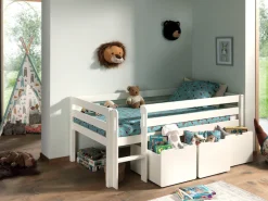 Vipack Spielbett »Pino, Kiefer massiv, mit Rolllattenrost, 3 Rollboxen, Made in Europe« B/H/T ca. 207,6x83x104,9cm, inkl. Leiter und Absturzschutz,wahlweise mit oder ohne Hängeregal, 2 Farben zur Auswahl