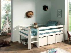 Vipack Spielbett »Pino, Kiefer massiv, mit Rolllattenrost, 3 Rollboxen, Made in Europe« B/H/T ca. 207,6x83x104,9cm, inkl. Leiter und Absturzschutz,wahlweise mit oder ohne Hängeregal, 2 Farben zur Auswahl