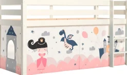 Vipack Spielbett »Pino, Kiefer massiv, mit Rolllattenrost u. Textil-Set, Made in Europe« B/H/T ca. 210x114x106cm, mit Leiter und Absturzschutz,verschiedene Textil Dessins, 3 Gestellfarben zur Wahl