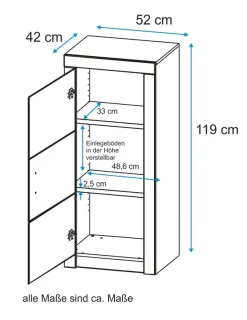 VOGL Möbelfabrik Aktenschrank »Toronto« in 2 Breite, 3 Fächer, teilmassiv, Höhe 119 cm, Made in Germany