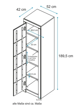 VOGL Möbelfabrik Aktenschrank »Toronto« in 2 Breiten, teilmassiv, Fächer für Aktenordner, Made in Germany