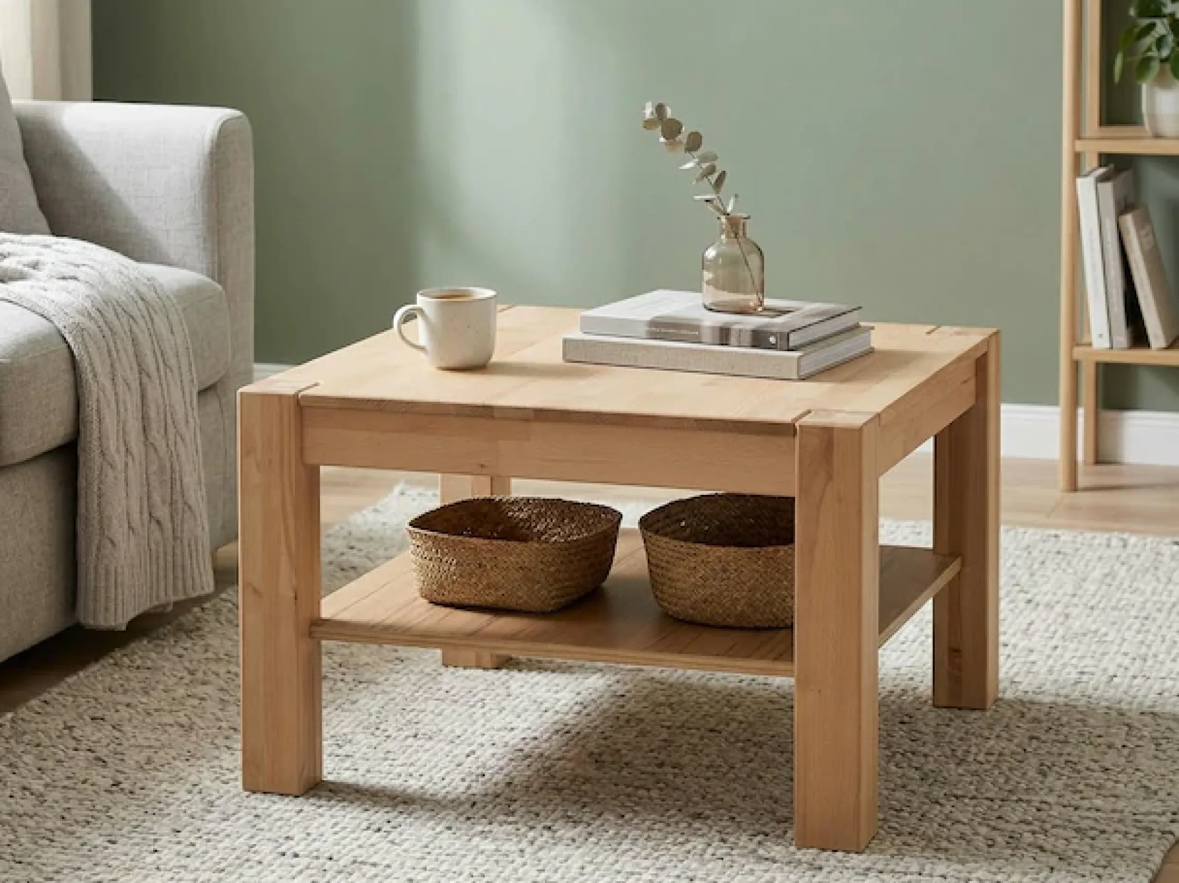 VOGL Möbelfabrik Couchtisch »Toronto« in 2 Größen, mit Ablageboden, teilmassiv, Höhe 46 cm, Made in Germany