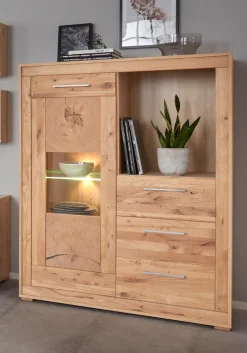 VOGL Möbelfabrik Highboard Breite 107 cm, Teilmassivholz, Made in Germany