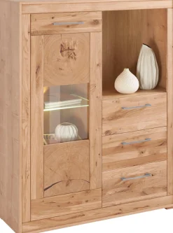 VOGL Möbelfabrik Highboard Breite 107 cm, Teilmassivholz, Made in Germany