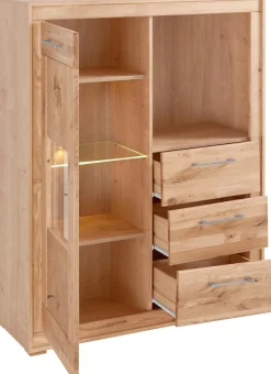 VOGL Möbelfabrik Highboard Breite 107 cm, Teilmassivholz, Made in Germany