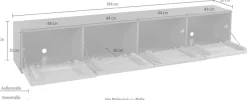 VOGL Möbelfabrik Lowboard »1237« Breite 184 cm, hängend und stehend, Front Eiche furniert