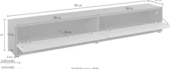 VOGL Möbelfabrik Lowboard »1237« Breite 184 cm, hängend und stehend, Front Eiche furniert