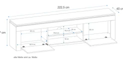 VOGL Möbelfabrik Lowboard Breite 222 cm