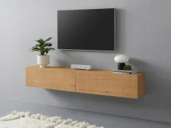 VOGL Möbelfabrik Lowboard »1237« Breite 184 cm, hängend und stehend, Front Eiche furniert