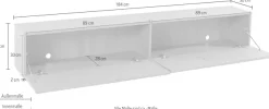 VOGL Möbelfabrik Lowboard »1237« Breite 184 cm, hängend und stehend, Front Eiche furniert