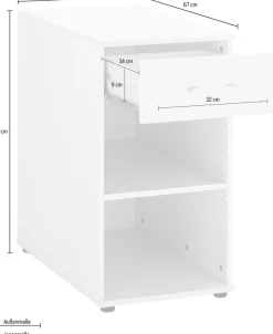VOGL Möbelfabrik Rollcontainer »Modila« 1 Stk. tlg. Anstellcontainer offen 1 Schublade