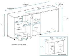 VOGL Möbelfabrik Schreibtisch »1246 mit schwenkbarer Tischplatte« platzsparend, Breite 98-149 cm, Made in Germany