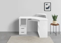 VOGL Möbelfabrik Schreibtisch »Sam« Eckschreibtisch, Tastaturauszug, Monitoraufsatz & opt. Towerfach
