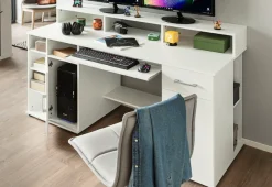 VOGL Möbelfabrik Schreibtisch »Timra mit Monitoraufsatz, Tastaturauszug & Towerfach,« Breite 154 oder 178 cm, Made in Germany