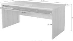 VOGL Möbelfabrik Schreibtisch »Barrie mit 2-farbigem Tastaturauszug« in 2 Breiten, 2,5 cm Tischplattenstärke, Made in Germany