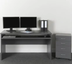 VOGL Möbelfabrik Schreibtisch »Barrie mit 2-farbigem Tastaturauszug« in 2 Breiten, 2,5 cm Tischplattenstärke, Made in Germany
