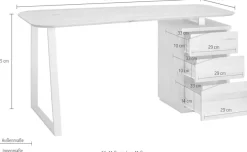 VOGL Möbelfabrik Schreibtisch »Erik« mit Schweizer Kante, teilmassiv, Breite 150 cm, Made in Germany