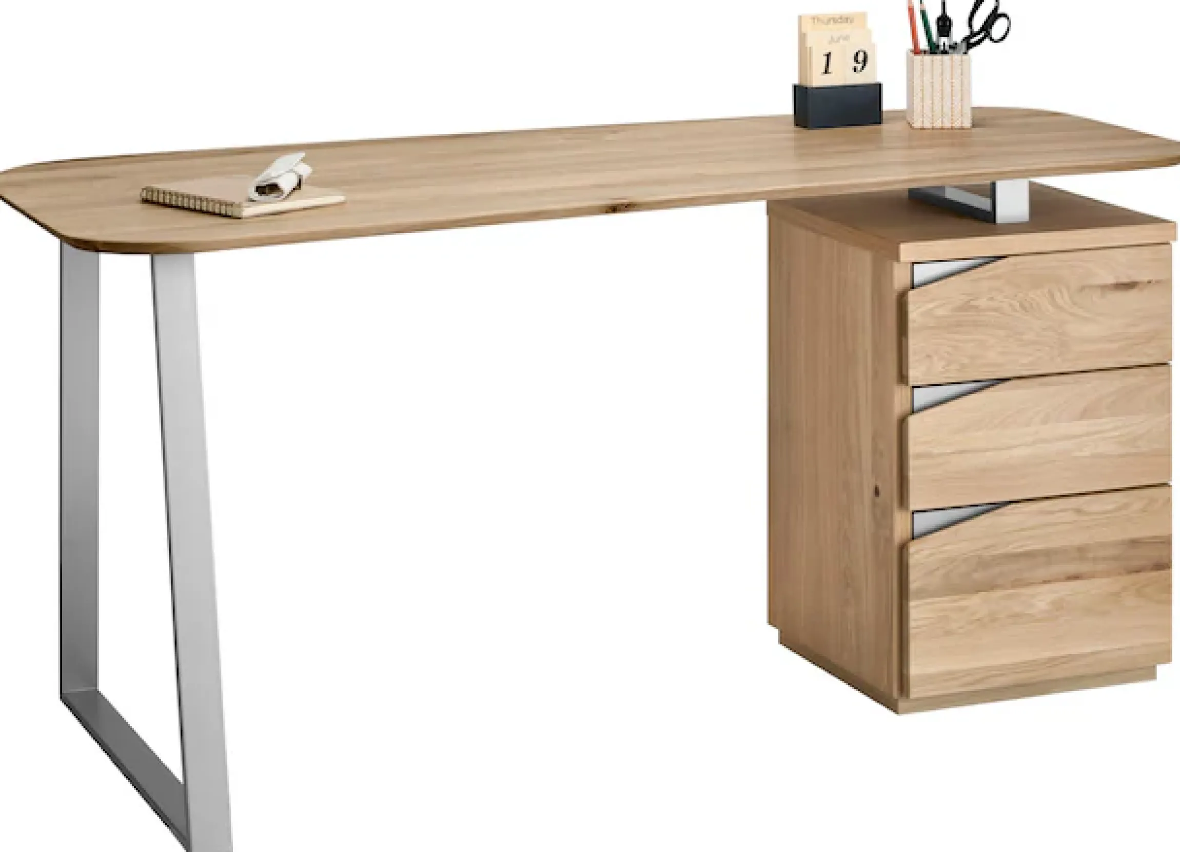 VOGL Möbelfabrik Schreibtisch »Erik« mit Schweizer Kante, teilmassiv, Breite 150 cm, Made in Germany