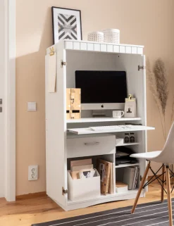 VOGL Möbelfabrik Sekretär »Niklas« PC-Schrank, Home Office, Maße 80x50x138 cm, Made in Germany