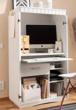 VOGL Möbelfabrik Sekretär »Niklas« PC-Schrank, Home Office, Maße 80x50x138 cm, Made in Germany