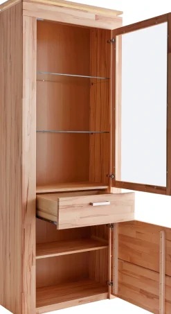 VOGL Möbelfabrik Vitrine in 2 versch. Breiten, mit viel Stauraum, teilmassiv