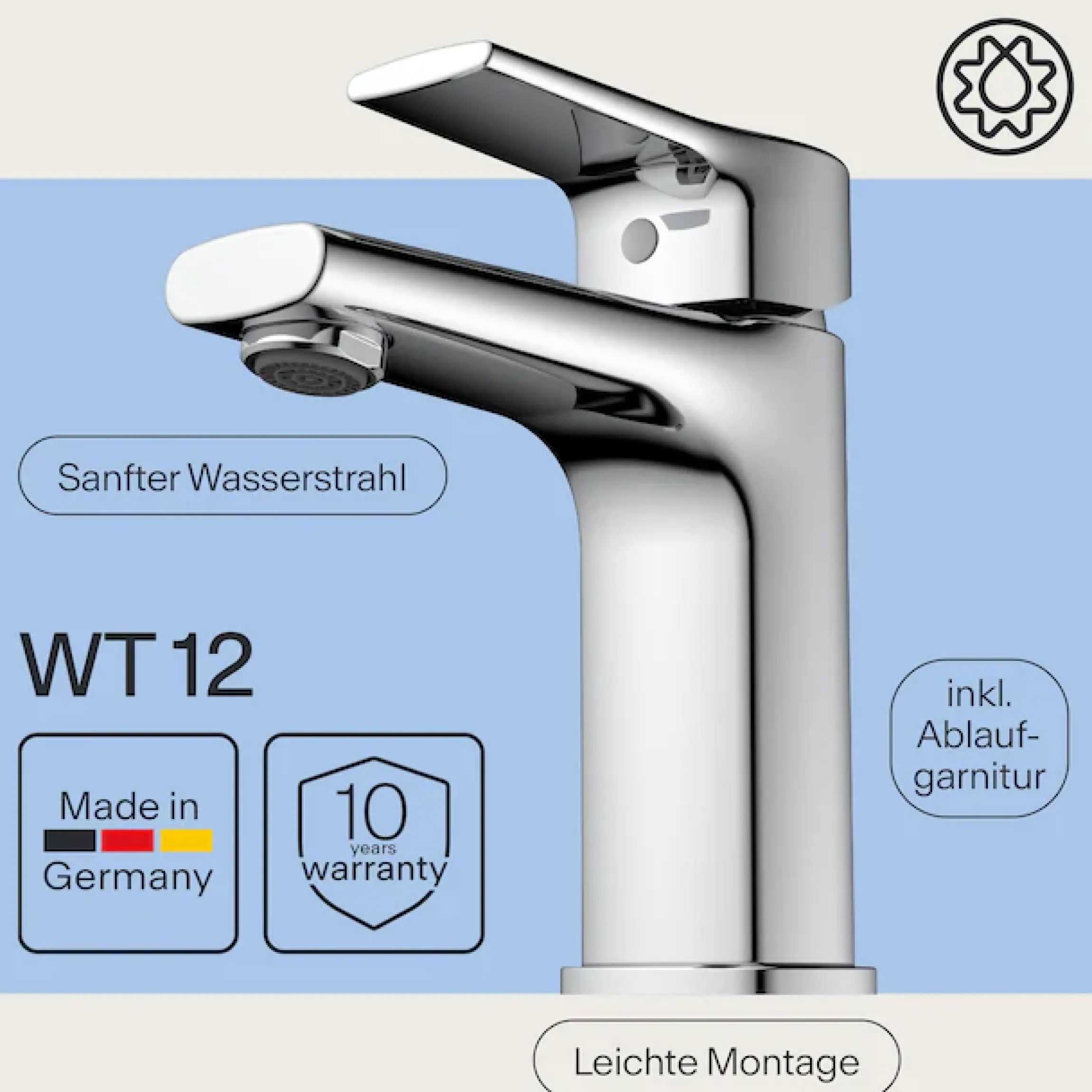 WASSERWERK Waschtischarmatur »WT 13« inkl. Popup, wassersparend