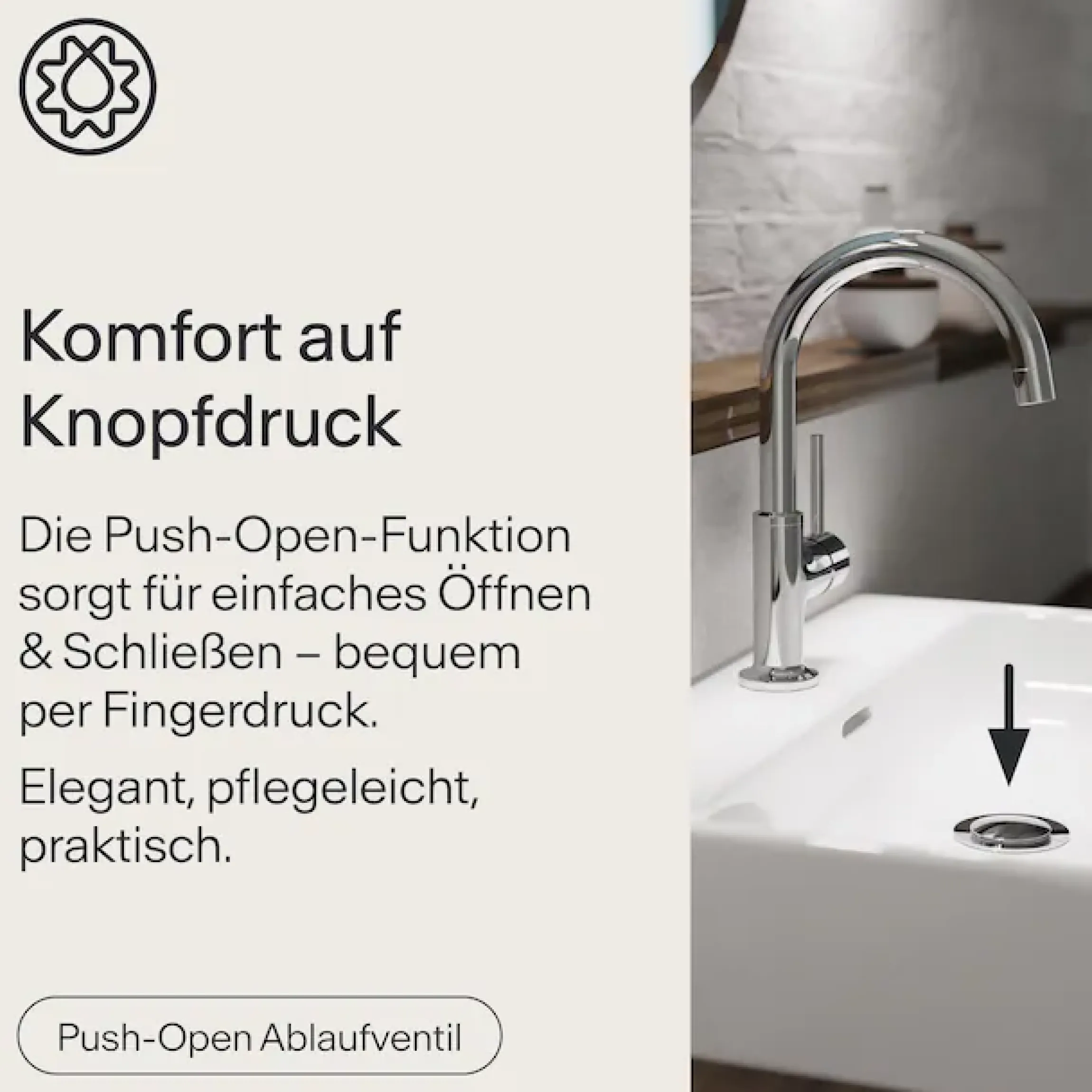 WASSERWERK Waschtischarmatur »WT 14« inkl. Popup, 360° schwenkbar, geräuscharm, wassersparend