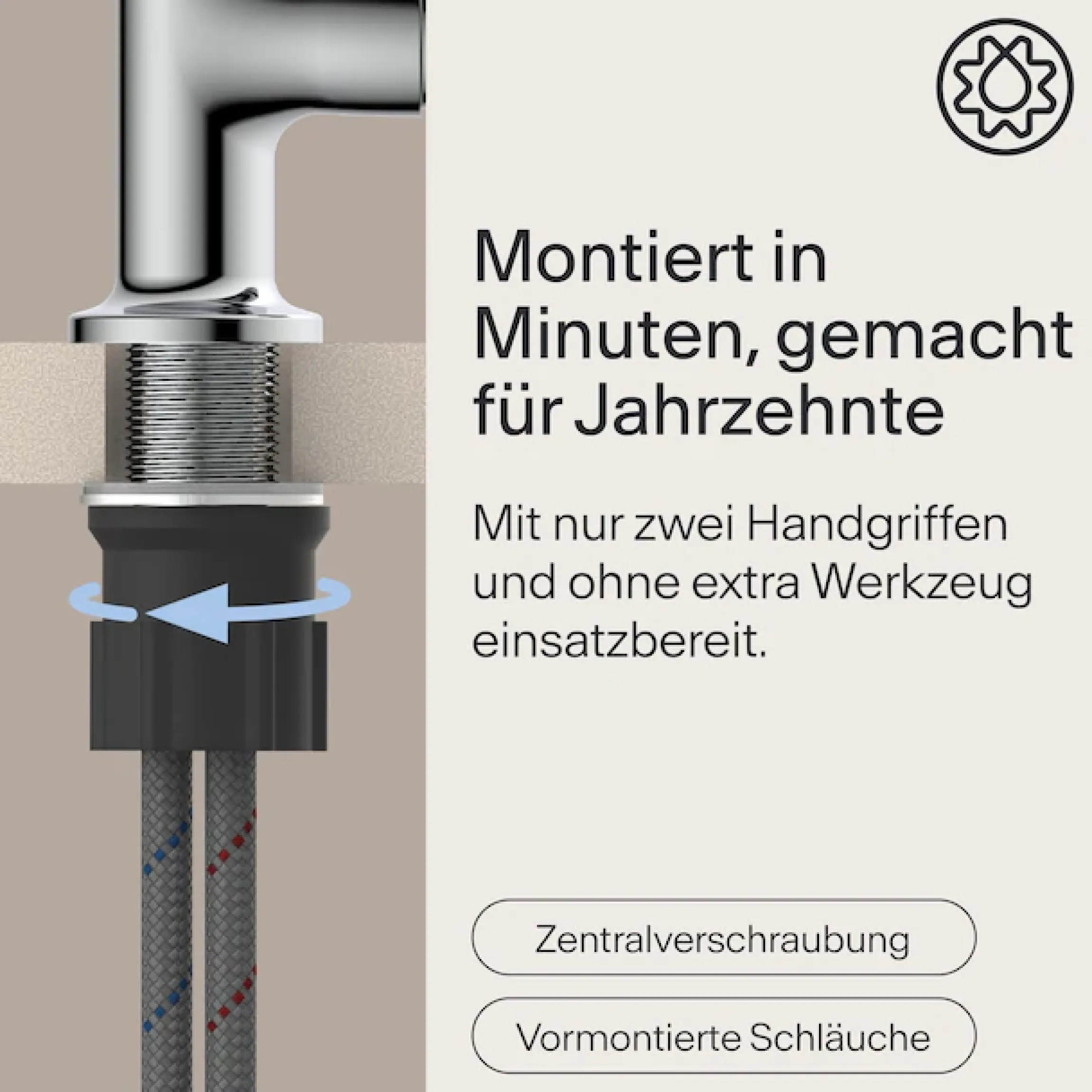 WASSERWERK Waschtischarmatur »WT 14« inkl. Popup, 360° schwenkbar, geräuscharm, wassersparend