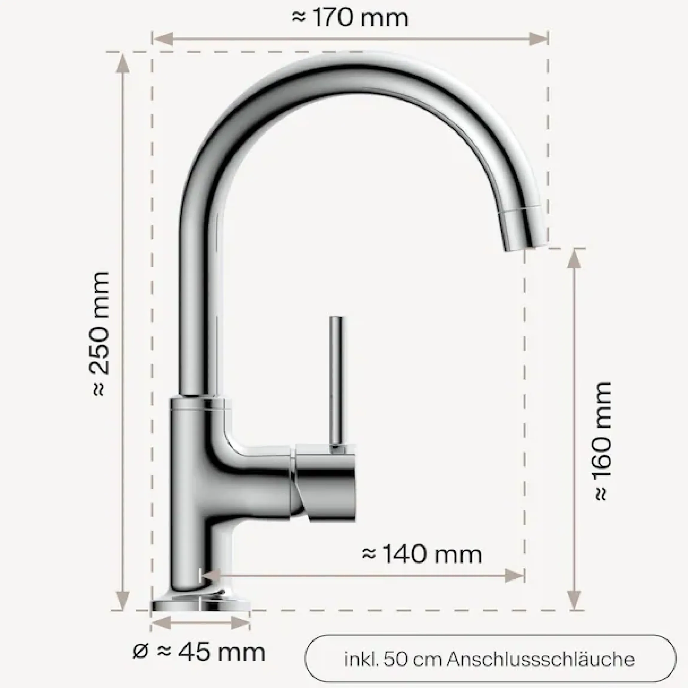 WASSERWERK Waschtischarmatur »WT 14« inkl. Popup, 360° schwenkbar, geräuscharm, wassersparend