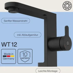 WASSERWERK Waschtischarmatur »WT 15« inkl. Popup, wassersparend