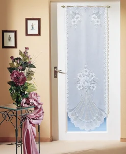 Weckbrodt Türvorhang »Adria« Stangendurchzug 1 Stk. tlg. Jacquard, strukturiert, halbtransparent, floral,gebogt, Gardine, Store