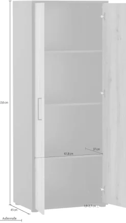 welltime Aktenschrank »Aino, Hochschrank, Made in Germany, B: 65,1 cm« Solide Verarbeitung - Dieses Produkt ist in Deutschland gefertigt