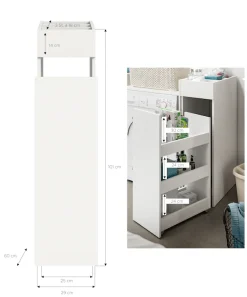 welltime Anbauregal »FALAS,Höhe 101cm, Apothekerauszug, 3 offene Ablagefächer« in verschiedenen Farben erhältlich, 1 Stk. tlg.