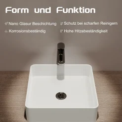 welltime Aufsatzwaschbecken »QUADRINO« NANO Glasur