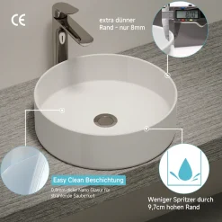 welltime Aufsatzwaschbecken »RONDO« NANO Glasur