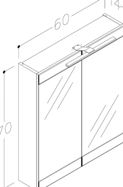 welltime Badezimmerspiegelschrank »Serena Retro« FSC®-zertifiziertes Material, Breite 61,5 cm, mit LED-Beleuchtung