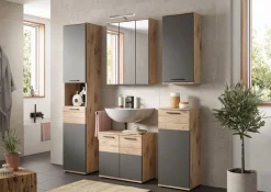 welltime Badezimmerspiegelschrank »Riga, Breite 60cm, 3 Spiegeltüren, 9 Fächer, 6 Einlegeböden« Badmöbel, Badschrank, Schrank, Wandschrank, Bad, Badezimmer