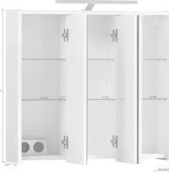 welltime Badezimmerspiegelschrank »Dex, Spiegelschrank, Made in Germany, B: 65 cm« Solide Verarbeitung - Dieses Produkt ist in Deutschland gefertigt
