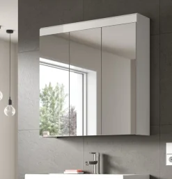 welltime Badezimmerspiegelschrank »SIENA, Breite 80 cm, 3 Spiegeltür, 6 Einlegeböden, 9 Fächer« Badmöbel, Badschrank, Schrank, Bad, Spiegel, Hängespiegel, Badspiegel