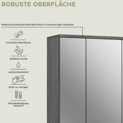welltime Badezimmerspiegelschrank »LUCCA, Breite 60cm, 3 Spiegeltüren, 9 Fächer, 6 Fachböden« Badmöbel, Badschrank, Schrank, Wandschrank, Bad, Badezimmer